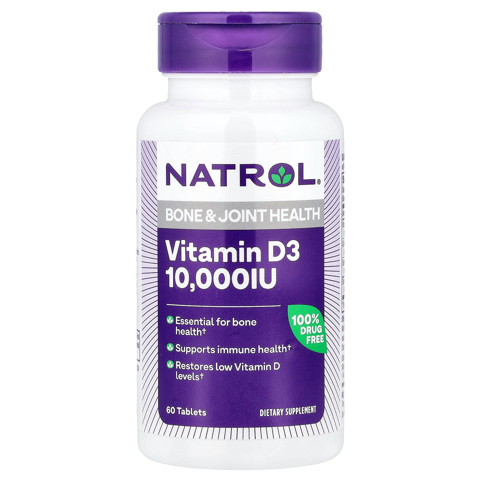 Natrol Vitamin D3 Dietary Supplement 10,000 IU Tablets 60 Tablets