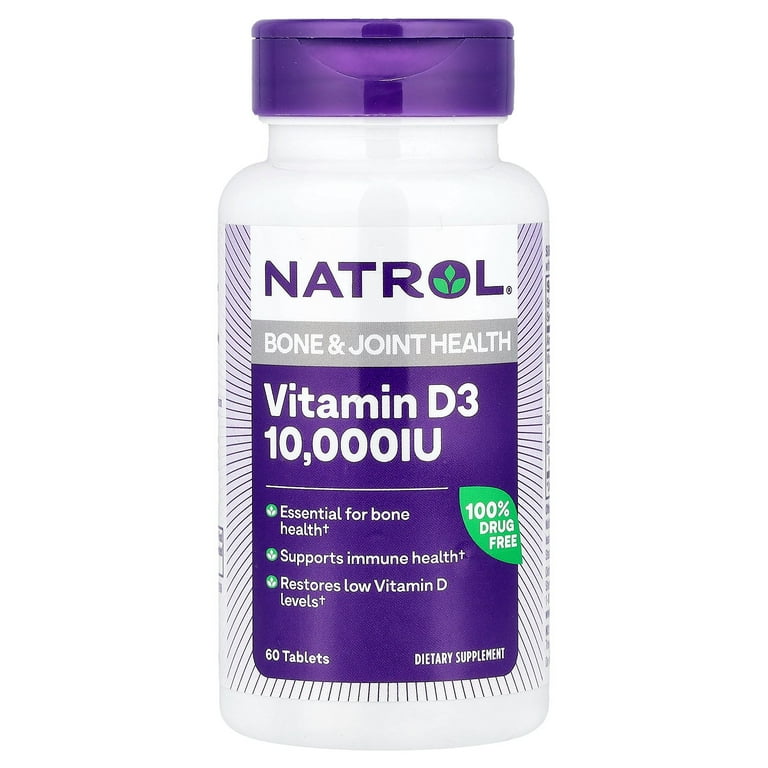 Natrol Maximum Strength Vitamin D3 10,000 IU, Bone Joint Health