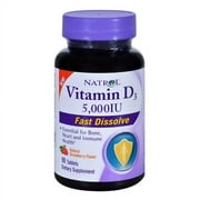 Natrol Vitamin D3 Fast Dissolve Bone And Joint Health Strawberry 5000 IU Tablets, 90 Ea