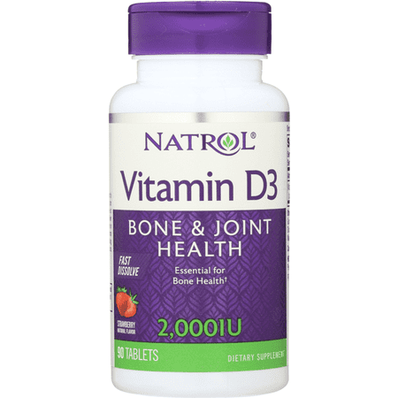 Natrol Vitamin D3 Wild Cherry - 2000 IU - 90 Mini Tablets