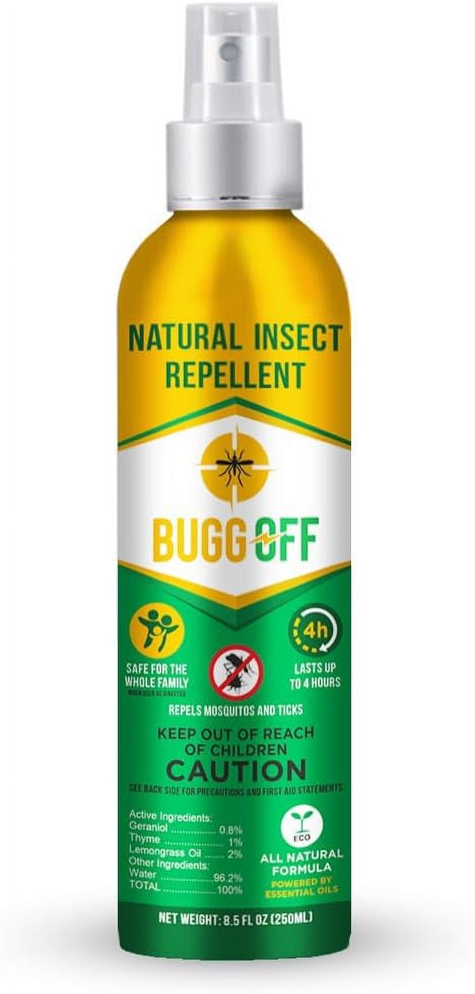 Natrual Mosquito, Gnats & Tick Spray Repellent, 8.5 FL OZ (250ml) Deet