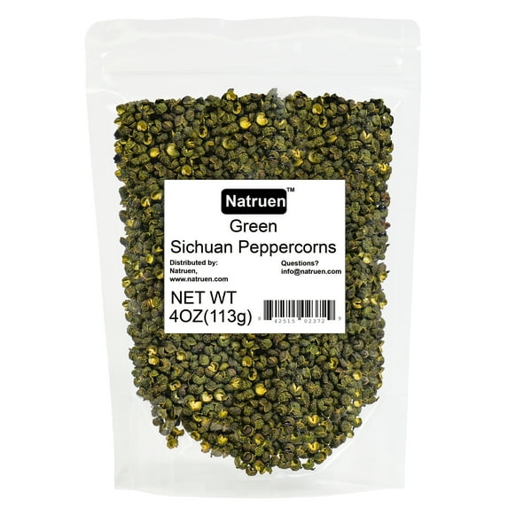 Natruen Szechuan Green Peppercorn Whole 4oz, Green Sichuan Peppercorns for Green Sichuan Pepper Fish and Sichuan Peppercorn Chicken