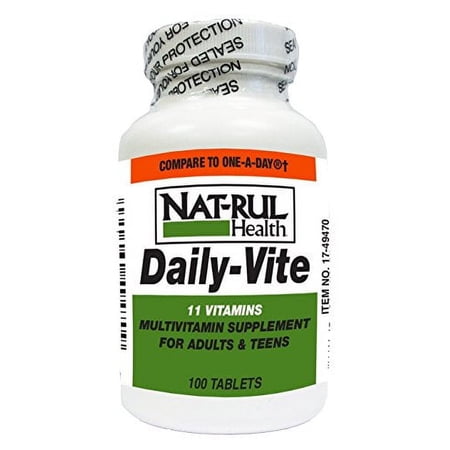 Natrul Health Daily Vite Multivitamin Tablets, 100 Count, 6 Pack