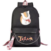 Natsume's Book of Friends Theme Backpack with USB Charging & Computer Protection - Suitable for kids and teens