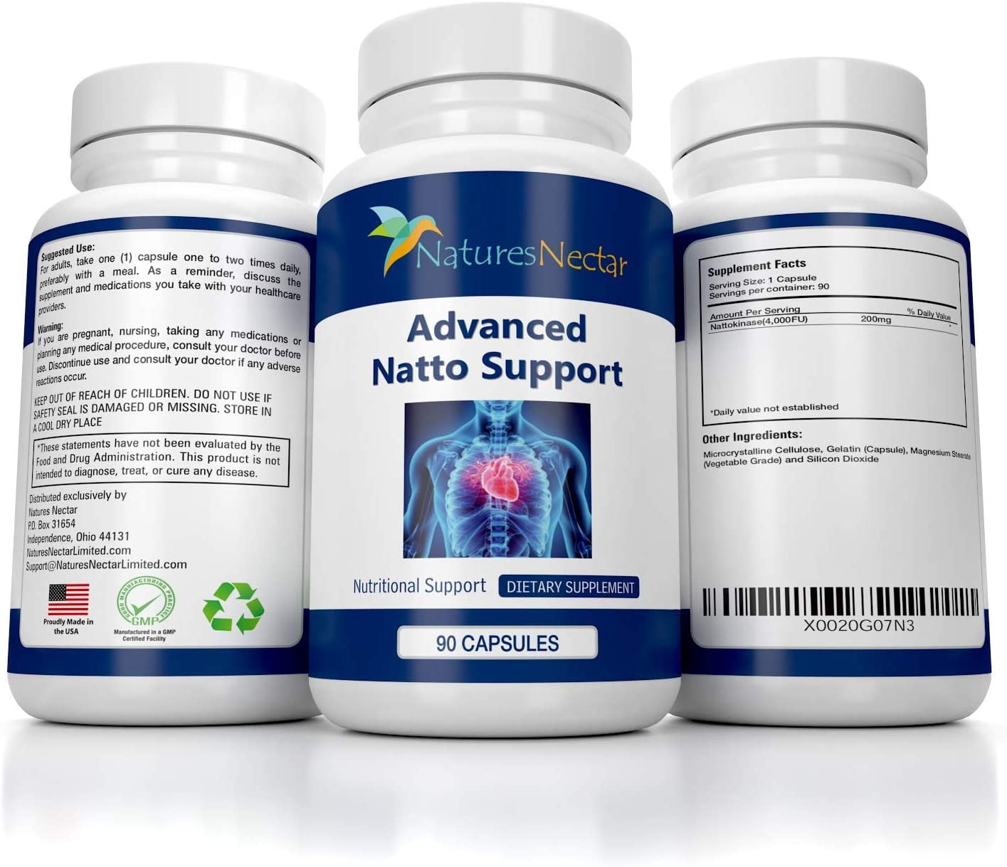 Nattokinase 5000 FU Supplement- 250mg of Natto Kinase Powder All Natural Blood Thinner Capsules Made from Organic Fermented Beans Can Help to Improve Blood Circulation