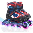 thumbnail image 1 of Nattork Kids Boys Inline Skates Adjustable Blades Skate Light up Wheels Red Size L, 1 of 7