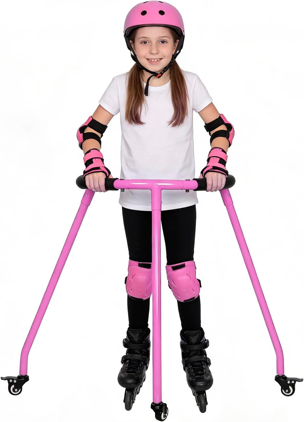 Skate Trainer, Skater Aid for Kids Adults Roller Inline Skating,Roller Skate Mate for Boys Girl Youth Outdoor Beginners Training Walker Pink