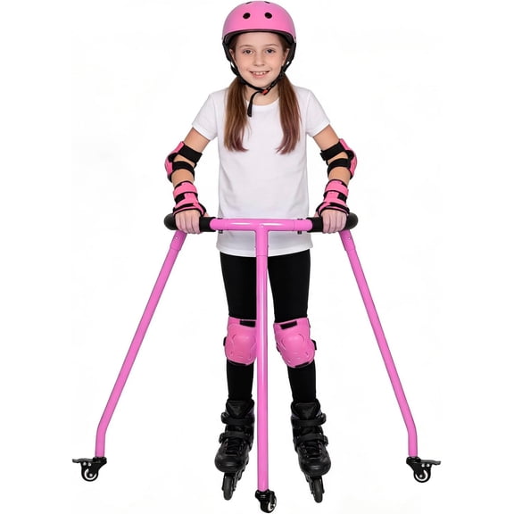Skate Trainer, Skater Aid for Kids Adults Roller Inline Skating,Roller Skate Mate for Boys Girl Youth Outdoor Beginners Training Walker Pink