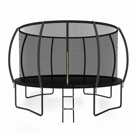Trampoline 8FT 12FT 14FT , Recreational Trampolines with Enclosure Net and Ladder, Outdoor Trampoline for Kids and Adults