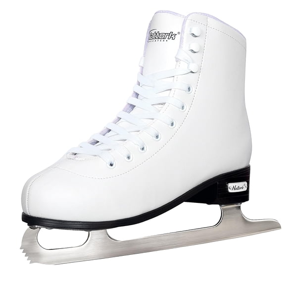 Nattork White Figure Skates Excellence Stainless Steel Blades Ice Figure Skating with Enhanced Support Strength Performance and Ultimate Comfort for Boys and Girls Purple Linning Women's 7