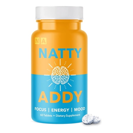 Natty Addy Maximum Strength Brain Support - Methylene Blue Pharmaceutical Grade, Caffeine and L-Theanine - Focus Supplement 60 caps