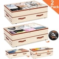 thumbnail image 1 of Natubeau 2 Pack 92L Under Bed Storage Containers with Wheels, Breathable Non-woven Under Bed Storage Organizers for Bedding, Clothes, Shoes, Beige, 1 of 11