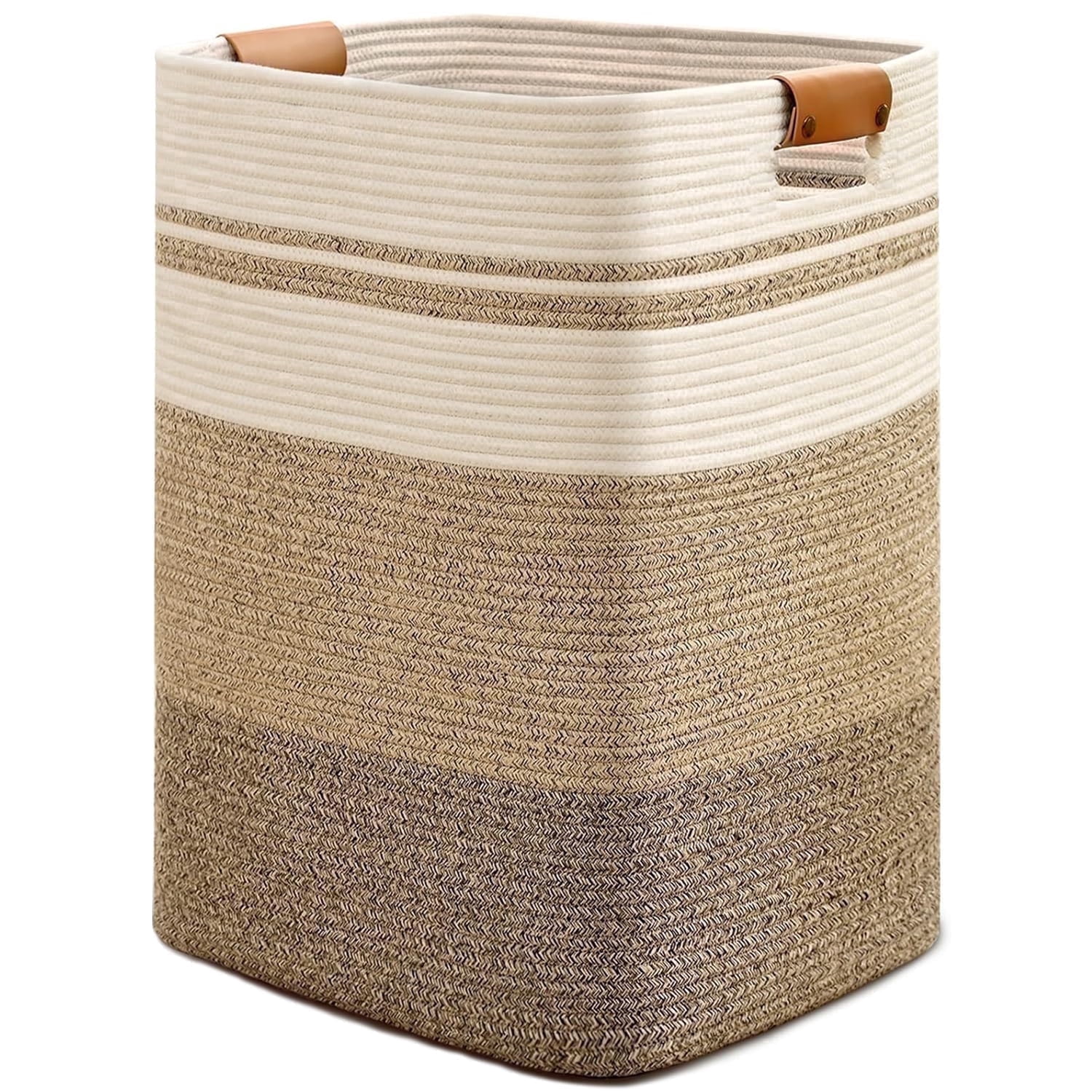 Natubeau 95L Tall Woven Rope Laundry Basket, Sturdy Decorative Storage Bin