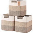 thumbnail image 1 of Natubeau 3 Pack Woven Storage Basket for Shelves, 11 Inch Cube Storage Bins, Cotton Rope Woven Baskets for Organizing, Gradient Jute, 1 of 10