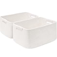 thumbnail image 1 of Natubeau Cotton Rope Storage Baskets 2 Pack, 29L Closet Cube Organizer Bins with Reinforced Handles, 17.5"x13"x7" Neutral Woven Shelf Baskets for Nursery Kitchen Clothes Toys, Off White, 1 of 8