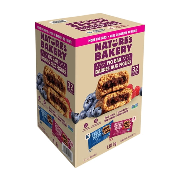 Nature's Bakery Blueberry/Raspberry Fig Bars, Snack Bars, 32 Ct Costco Canada