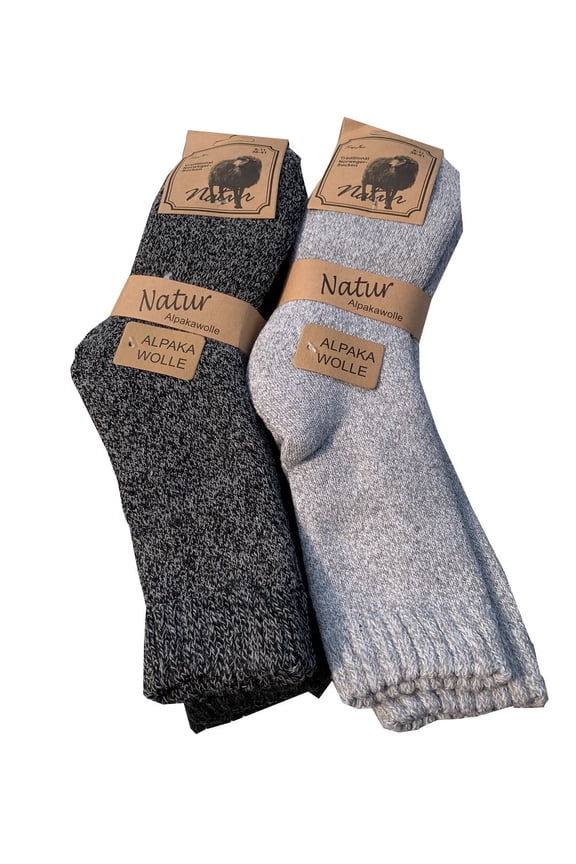 Natur Alpakawolle Women's Winter 6 Pairs WOOL SOCKS "Traditional Norweger-Socken" Fit Shoe Size 5-10