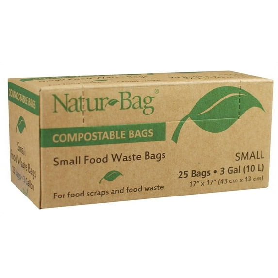 Natur-Bag NT1075-RTL-00004 Small Food Waste Compostable Bag, 3 Gallon