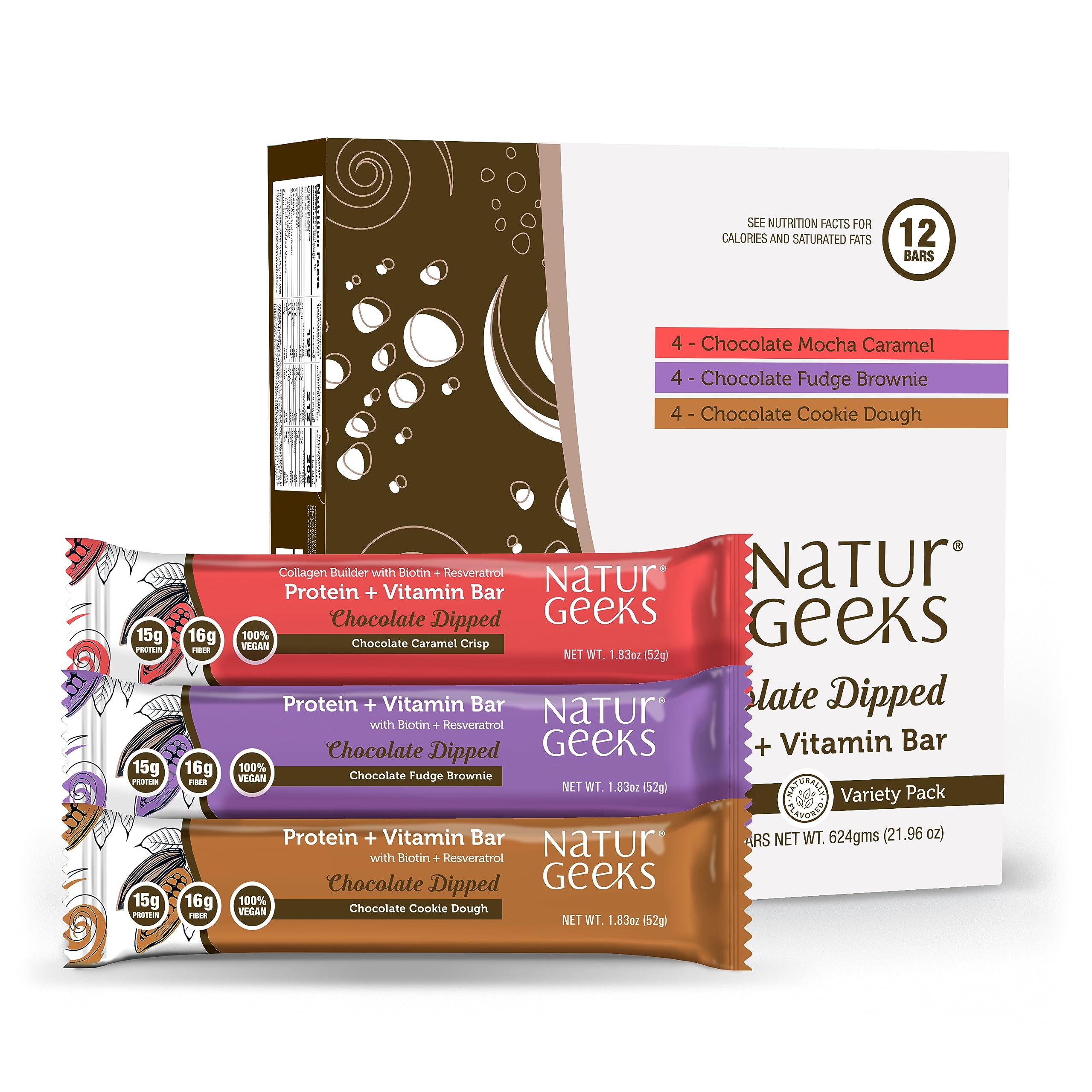 NaturGeeks Vegan Protein Bars, No HYZ01 Added Sugar GlutenFree, Dairy