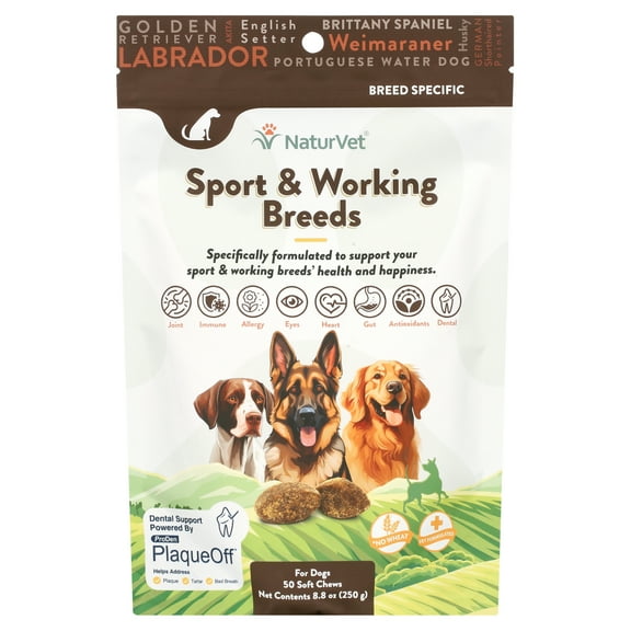 NaturVet Breed Specific "Sport & Working Dog" Soft Chew Supplements