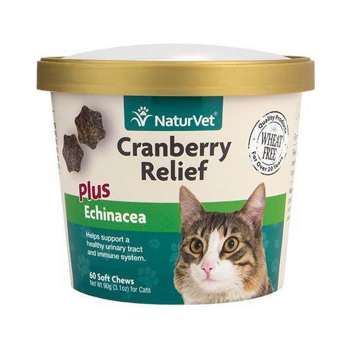 NaturVet Cranberry Relief Plus Echinacea for Cats, 60 ct Soft Chews