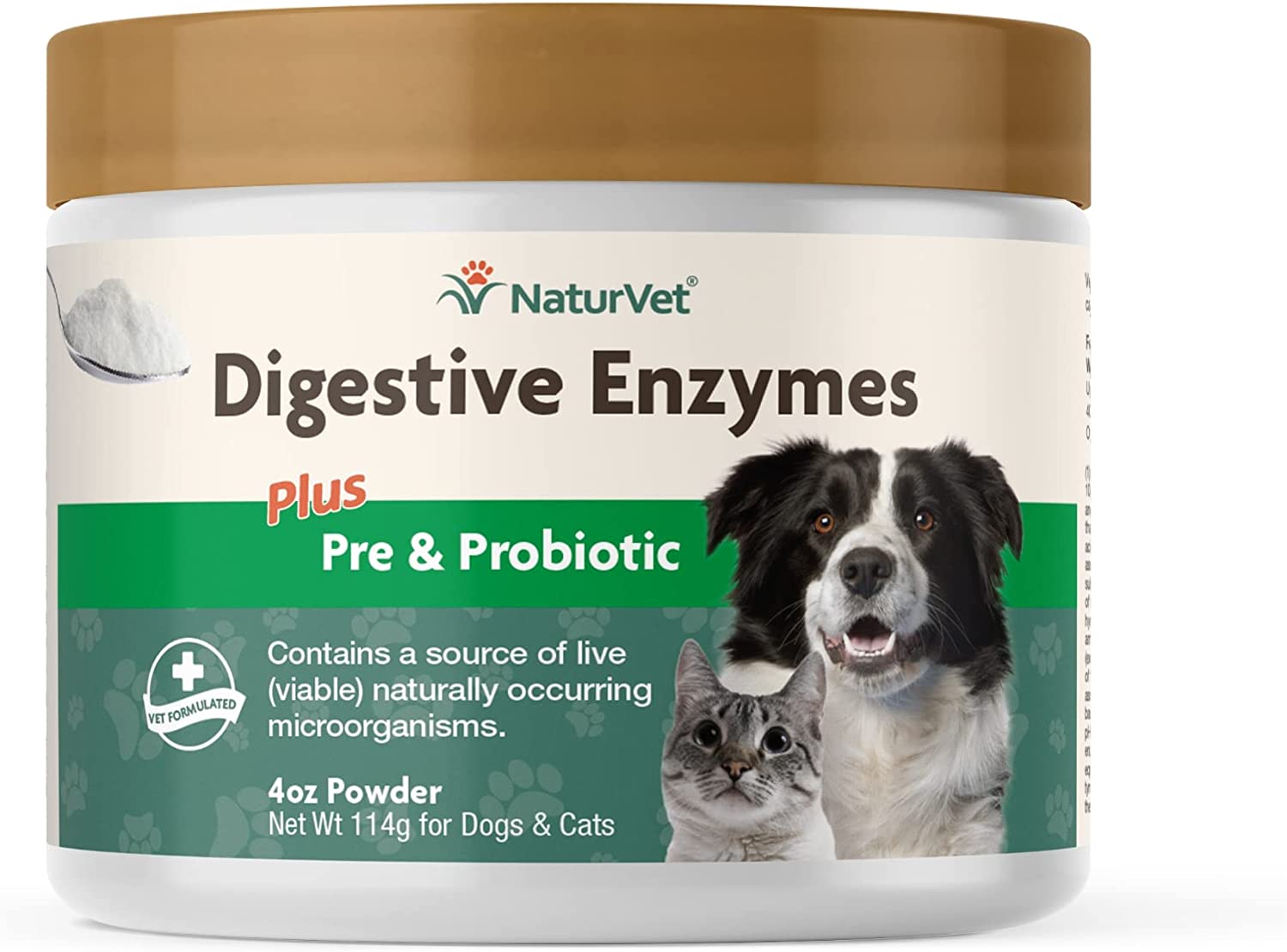 NaturVet Digestive Enzymes for Dogs Plus Probiotics & Prebiotics