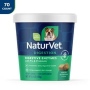 NaturVet Digestive Enzymes + Pre & Probiotic Soft Chews for Dogs 70ct