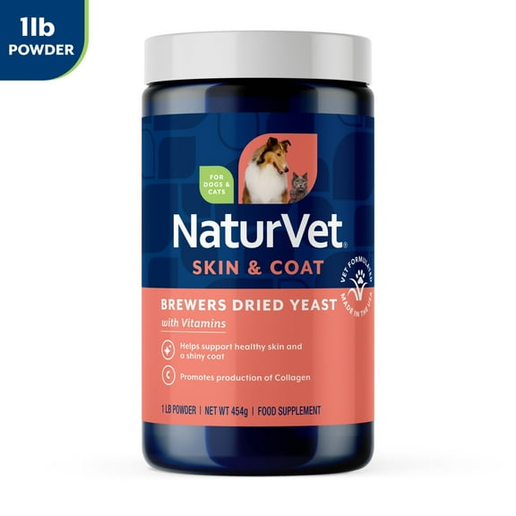 NaturVet Dog/Cat Brewer's Yeast with Garlic Flavor + Vitamins, 1 lb.