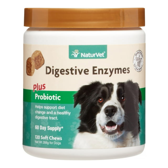 NaturVet Healthy Probiotics and Digestive Enzyme Soft Chew Supplement