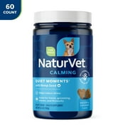 NaturVet Hemp Quiet Moments Calming Aid for Dogs - Plus Hemp Seed – Helps Reduce Stress & Promote Relaxation – Great for Storms, Fireworks, Separation, Travel & Grooming - 60ct Soft Chew