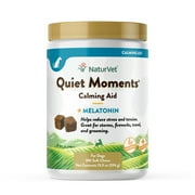 NaturVet Quiet Moments Calming Aid, Melatonin Soft Chews Supplement for Dogs, 180 count