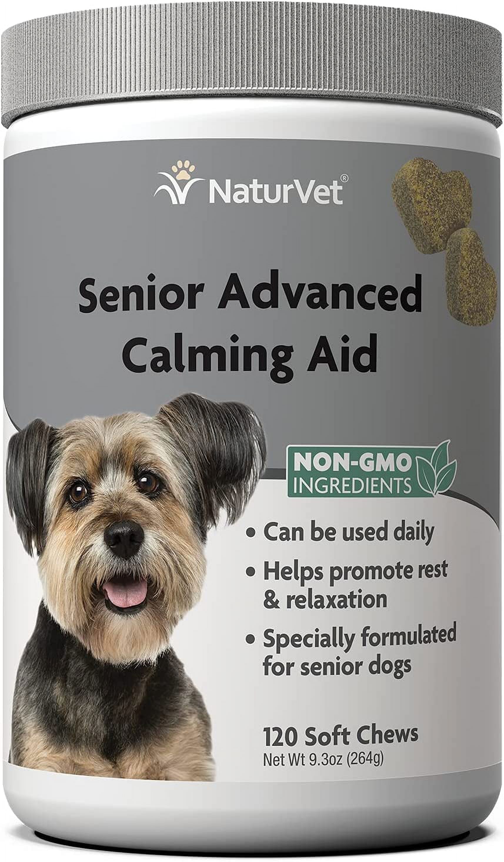 NaturVet Senior Advanced Calming Aid Dog Supplement Helps Reduce Stress