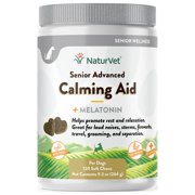 NaturVet Senior Advanced Calming Aid Dog Supplement Helps Reduce Stress in Senior Dogs for Pet Storm Anxiety, Motion Sickness, Grooming, Separation, Travel 120-Ct. Soft Chews 120 Soft Chews