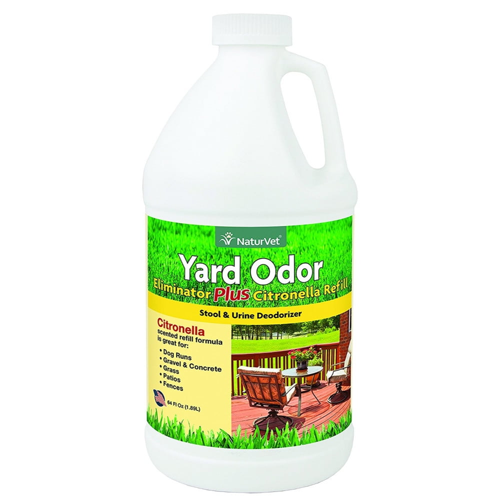NaturVet Yard Odor Eliminator Plus Citronella Refill Eliminate Stool and Urine Odors from Lawn and Yard Designed For Use on Grass Patios