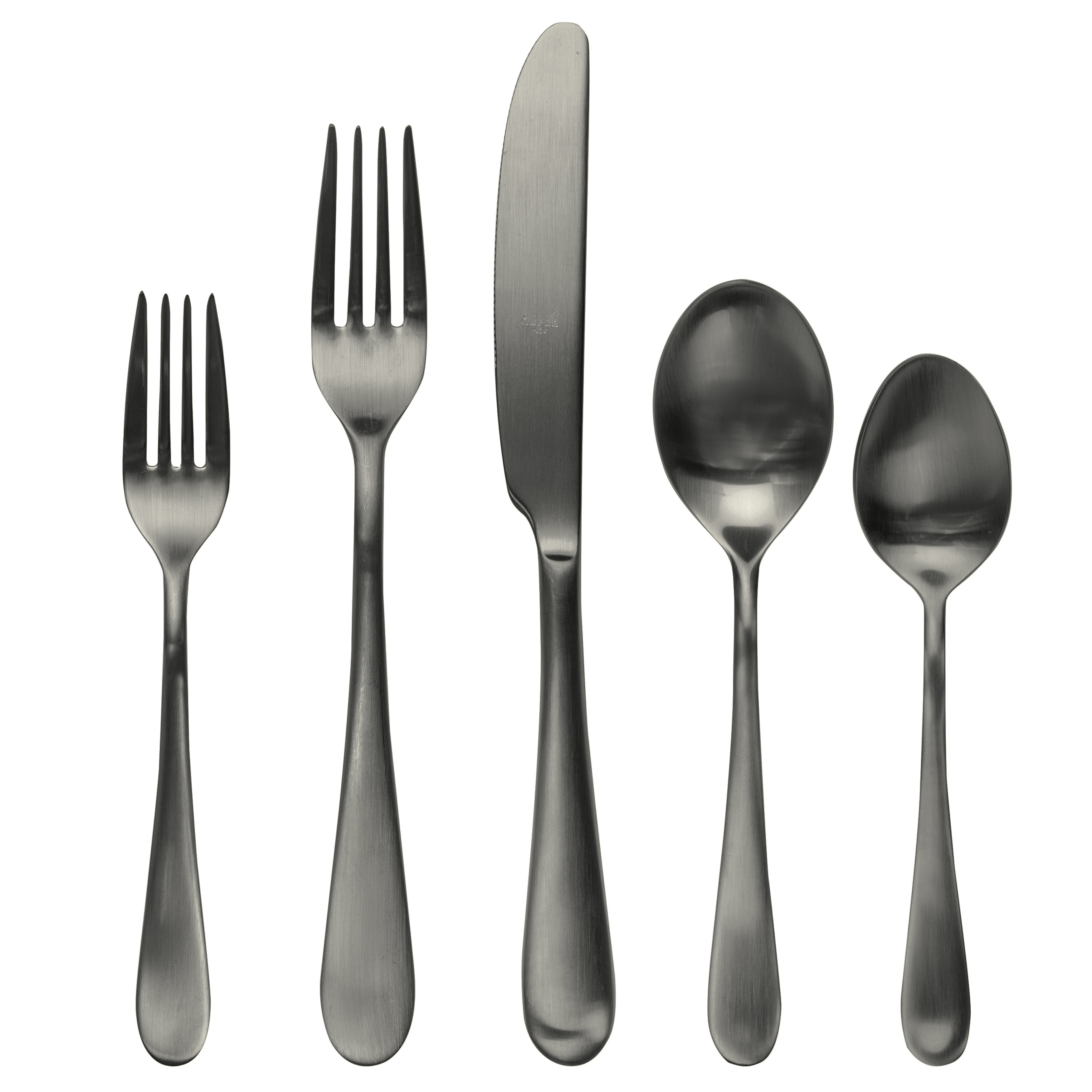 Natura Ice Black Gold Flatware Set 5 Pcs.
