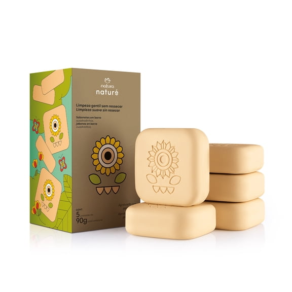 Natura - Linha Nature - Kit de Sabonetes em Barra Quadradinhos (5 x 90 Gr) - (Nature Collection - Set of Square Bar Soaps (5 x Net 3.17 Oz)
