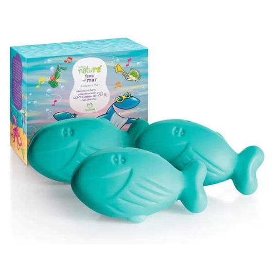 Natura - Linha Nature Old (Festa no Mar) - Kit de Sabonetes em Barra (3 x 90 gr) - (Nature (Party at Sea) Collection - Set of Bar Soaps ( 3 x Net 3.17 Oz)