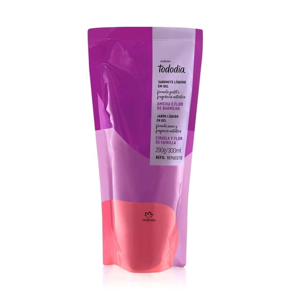 Natura - Linha Todo Dia (Ameixa e Flor de Baunilha) - Refil Sabonete Liquido Corporal em Gel 300 Ml - ( Collection - Refill Liquid Body Soap in Gel 10.14 Fl Oz)
