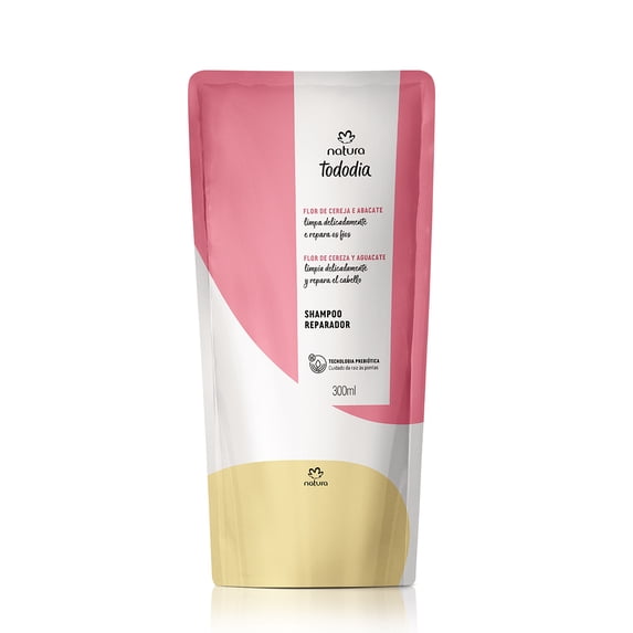 Natura - Linha Tododia (Flor de Cereja e Abacate) - Refil Shampoo Reparador 300 Ml - (Every Day (Cherry Blossom and Avocado) Collection - Refill Repairing Shampoo 9.47 Fl Oz)