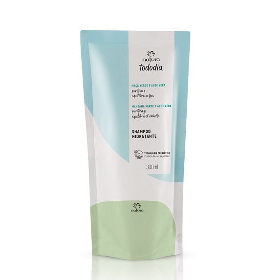 Natura - Linha Tododia (Maca Verde e Aloe Vera) - Refil Shampoo Hidratante 300 Ml - (Every Day (Green Apple & Aloe Vera) Collection - Refill Moisturizing Shampoo 9.47 Fl Oz)
