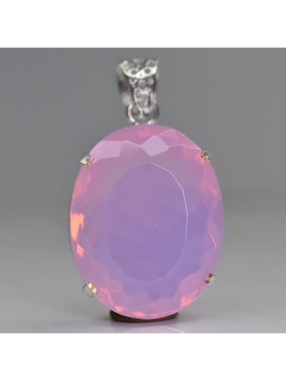 Natura Pink Opal 81 Ct Oval Cut Certified 925 Starling Silver Pendant Rare Gems