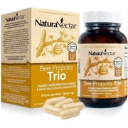 NaturaNectar Bee Propolis Trio Capsules, Liver and Immune Support Supplement, 60 Count