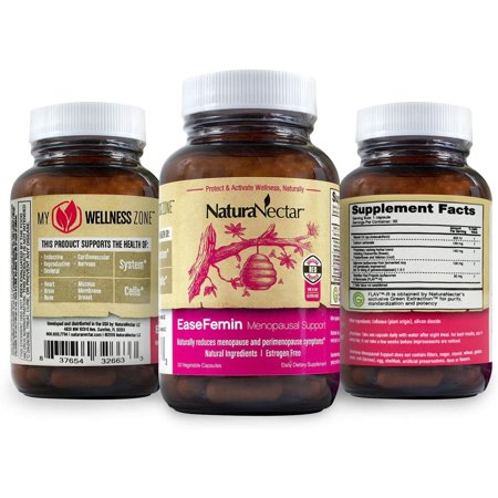 NaturaNectar EaseFemin Menopause Support for Hot Flashes, Night Sweats, and Irritability