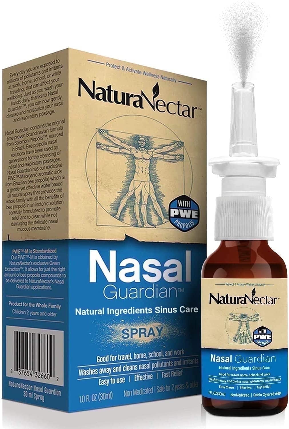 NaturaNectar Nasal Guardian Bee Propolis Extract Saline Spray for Cleansing and Relief, 30 ml
