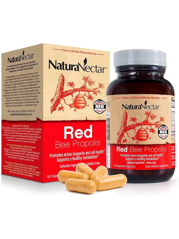 Red Bee Propolis Supplement, Unique Polyphenols From Our Own Bee Farms in Brazil, 60 Vegetable Capsules