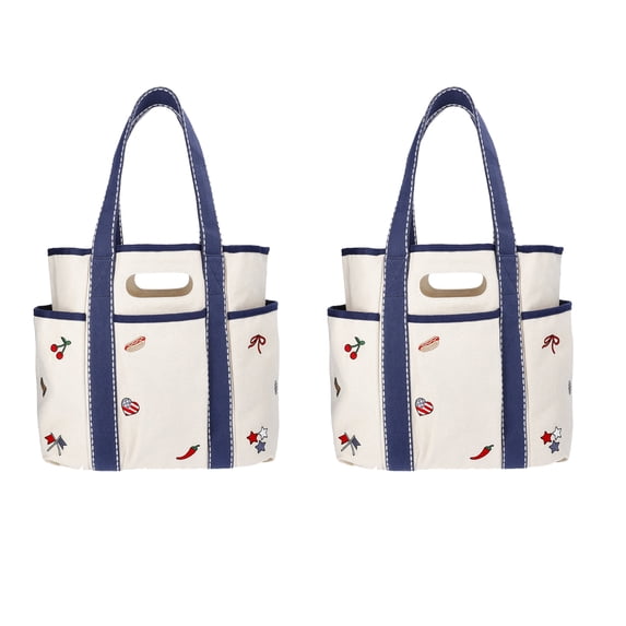 Naturace Women's Americana Cut Out Tote Bag, Eco Reusable Shoulder Bag with Multiple Pockets,Large Capacity Casual Handbag for Daily Use