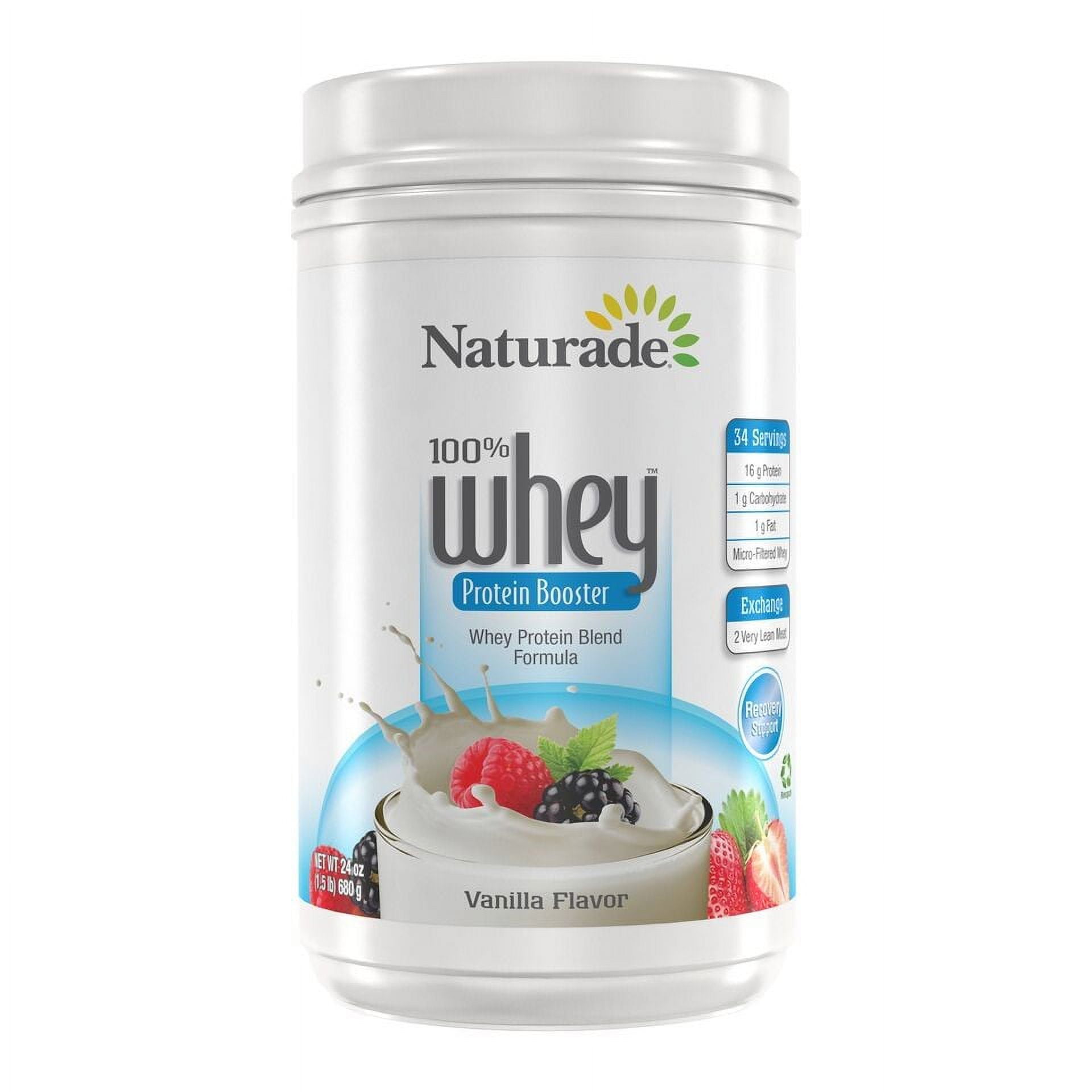 Naturade 100 Whey Protein Powder, Vanilla, 16g Protein, 1.5 Lb
