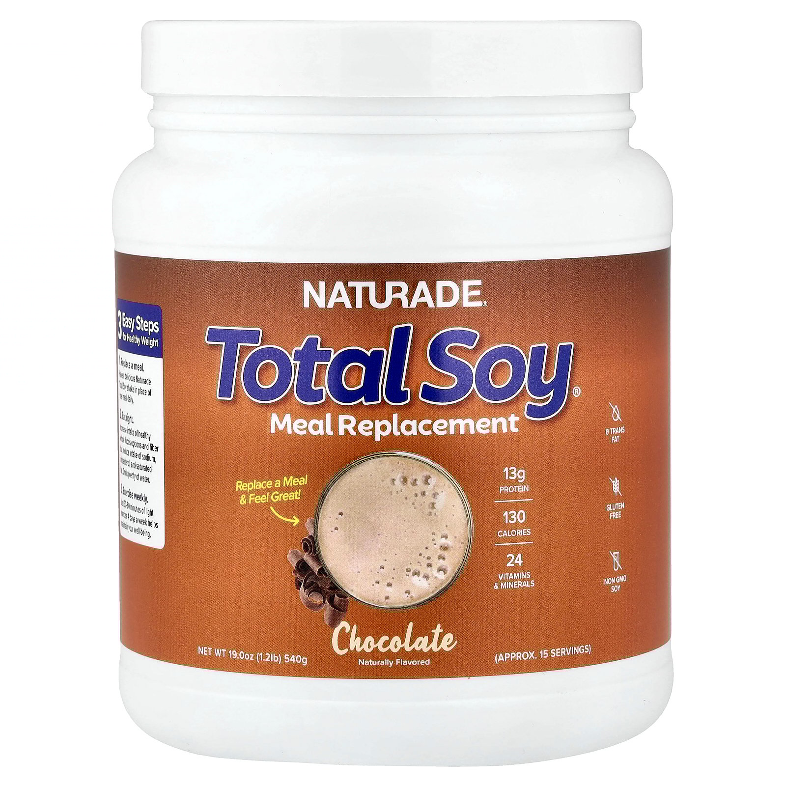 Naturade Total Soy Meal Replacement, Chocolate, 19.1 oz