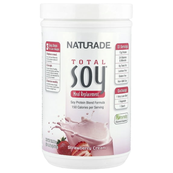 Naturade - Total Soy, Meal Replacement for Weight Management, Strawberry, 17.88 oz., 1 Pack, 13 Serving