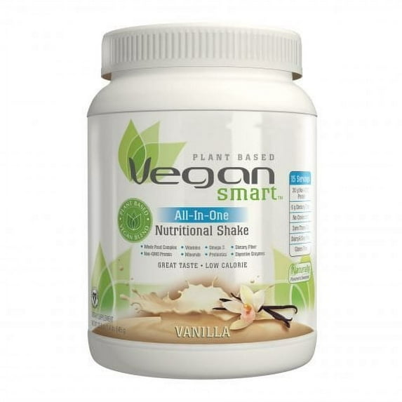 Naturade Vegan Smart All-in-One Nutritional Shake Powder, Vanilla, 20g Protein, 1.4lb, 22.8oz